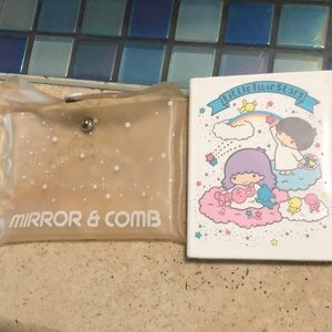 Sanrio Little Twin Stars vintage Mirror and Comb set